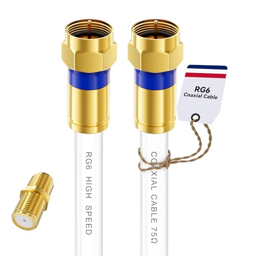 Digoloan RG6 Coaxial Cable 3ft Gold F-Type Connector