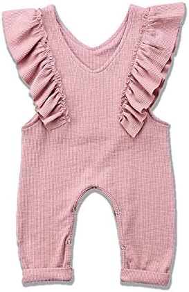 Unmega Baby Girl Sleeveless Romper Ruffle Jumpsuit Long Pants Overalls