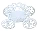 White Magical Fairy Princess Quinceanera Wedding Birthday Baby Shower Decorations Cupcake Stand Place Card Holder Cake Topper Party Favor Keepsake Carriage Rack 4L x 2.35H x 2W inch - 2 Piece Set