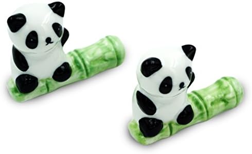 Popculta Cute Panda Chopsticks Rest Dinner Spoon Stand Knife Fork Holder (Pack of 2)