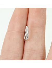 BodyJ4You - Anillo falso para la nariz con cristales de circonita cúbica, sin perforación, 0.63 oz, acero inoxidable, joyería de ilusión para orejas
