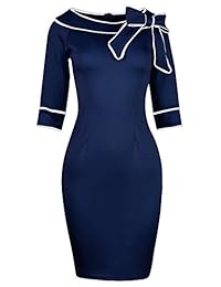 HELYO - Vestido de mujer de la década de 1950 con media manga para llevar a cabo el trabajo, casual, para oficina 172