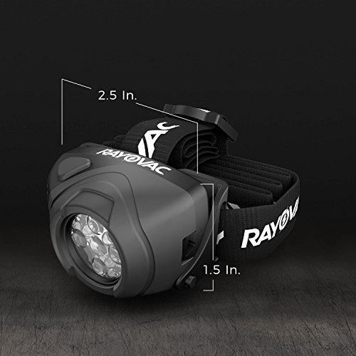 Rayovac Virtually Indestructible LED Headlamp, Durable and Bright Headlamp with Head Strap, Camping Gear and Work Light, Batteries Included, Pack of 1 - Thumbnail 6