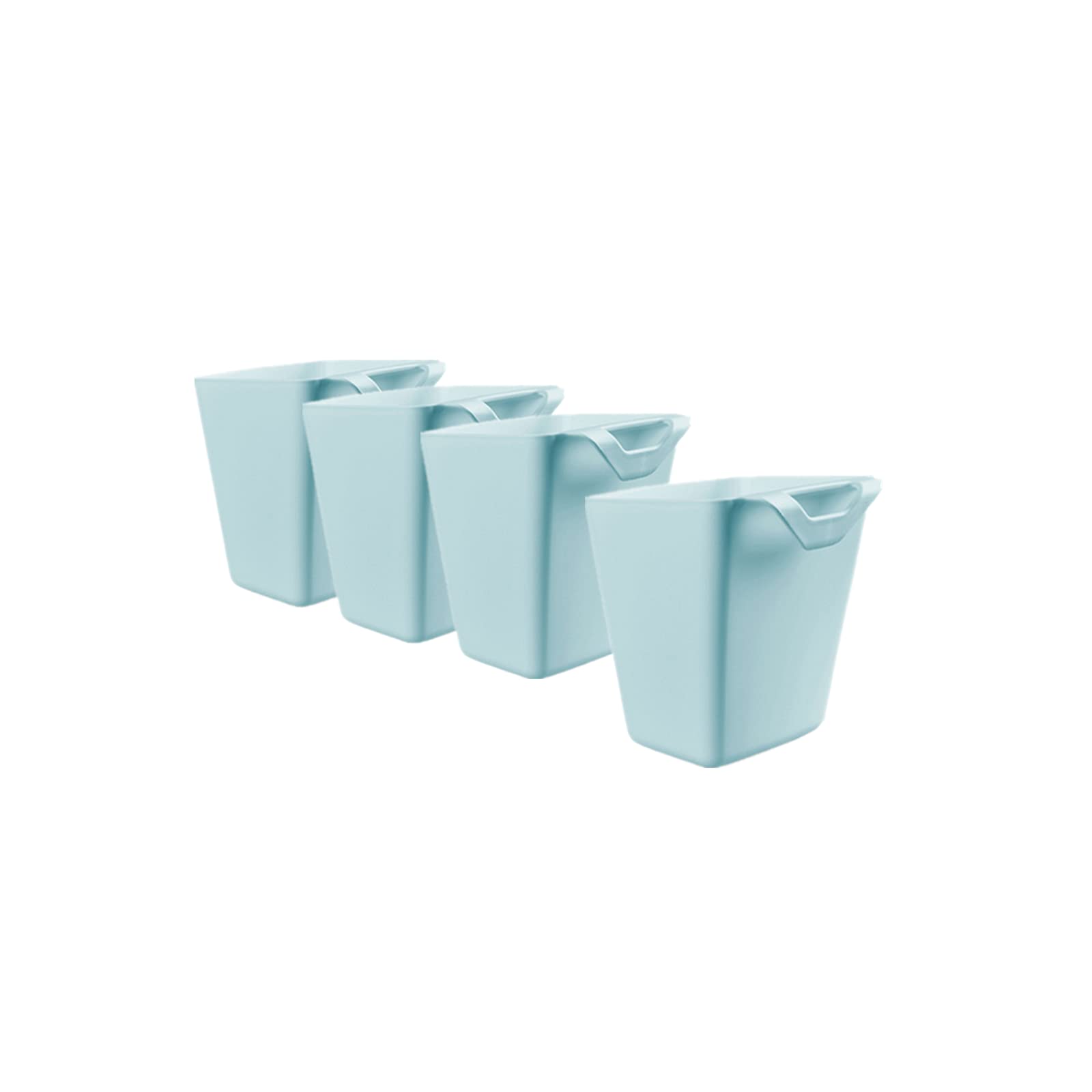 Rikyo 4 Pack Hanging Cup Holders for Storage Trolley & Cutlery Rack,Rolling Cart Accessorie,4.75x4 Hanging Bins,Removable Storage Cart Accessories,Hanging Kitchen Container(Blue)