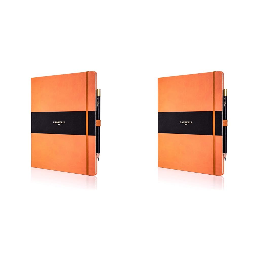CASTELLI RQ27/25-452 Large Lined Ruled Tucson Notebook - Orange (Pack of 2)