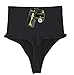 ShaperQueen103 Thong - Womens Basic Every-Day High-Waist Shapewear Trainer Tummy Control Thong Panty Underwear (L, Black)
