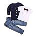 Efaster® 1Set Kids Baby Boys Long Sleeve T-Shirt Tops+Coat+Pants Clothes Outfits (7T)