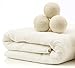 Organic Wool Dryer Balls, 4-Pack — Natural Ecofriendly Fabric Softener — Reusable Dryer Sheets for Infants — Soft and Gentle on Clothes & Skin