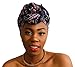 LMVERNA Head Scarf Jersey Hijab Scarves Polyester Scarf Printe Scarves Long Stretch Turban Head Wrap for Women (Navy-cashew)