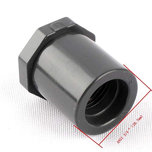 Kammas Well 3/4" to 1/2" Female Thread Bushing Straight Pipe Connectors Adapter Garden Home Irrigation PVC Plastic Tube Joint - (Diameter: 26.7mm) - Thumbnail 3