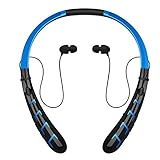 Bluetooth Headphones Headset Rymemo Newest 20 Hrs Continuous Playing Time Wireless Music Stereo Sports Running Earphones Vibration Neckband Style for Cellphone,Blue-Black