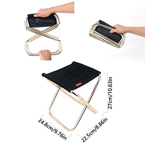 YYMM Outdoor Faltbarer Angelstuhl, tragbarer Lagerhocker, Ultraleichte Folding Haltbarkeit Camping Aluminiumlegierung… – Bild 3