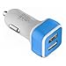 Apple Certified - Lifetime Warranty - 4.4A / 22W Dual-Port USB Car Charger -Portable Travel Charger Rapid Car Charger For Samsung Galaxy S5;The All New HTC One M8 M7 M4, Mini 2; iPhone 5S 5 5C 4S 6, iPad Air 4 3 2, iPad Mini 1 2 Retina, iPad touch, iPod Nano; Samsung Galaxy S4, S3, S2, Note 4 3, 2, Tab S 4, 3, 2 7.0 8.0 10.1;LG Optimus G3 G2, Flex,G2 Mini,G Pro 2,G Pad 7.0 8.0 8.3 10.1; Google Nexus 5 4 7 8 FHD 2;Other Android Smartphone/Tablets (Ocean Blue)