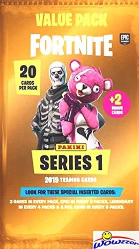 Amazon Com 19 Panini Fortnite Trading Cards Awesome Huge Factory Sealed Jumbo Fat Pack With Cards Including 3 Rares Look For Holofoil Parallels Of Uncommon Rare Epic Legendary Cards Brand New
