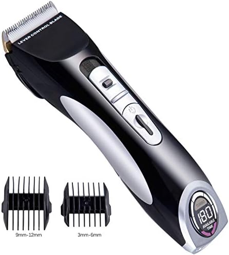 Hair Clippers for Men Professional Cordless Electric Hair Trimmer Wireless Rechargeable Barbershop Hair Cutting Grooming Kit Beard Trimmer LCD Display (Black)