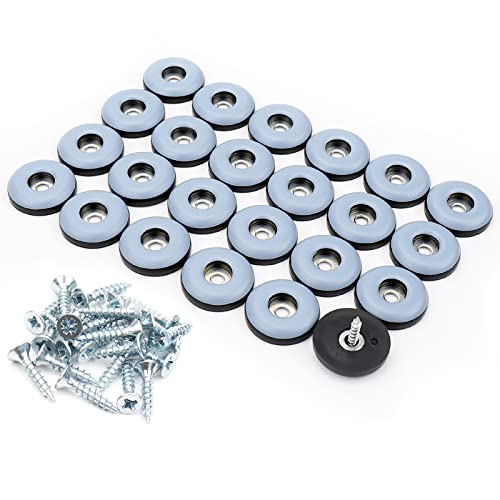 24 Pack Screw on Chair Gliders (1 Inch Diameter), PTFE (Teflon) Furniture