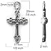 Heather's cf 95 Pcs Crosses Silver Cross Bulk Cross Pendant for Men Small Cross Charms Rosary Beads 21 X 11mm