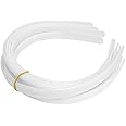 HipGirl Bulk Plain Craft Plastic Headbands for DIY - 12pc White Headbands for Women, Girls, and Teens