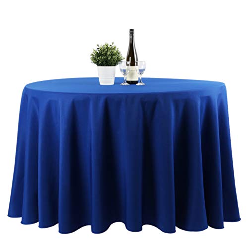 Waysle 120-Inch Round Tablecloth, 100% Polyester Washable Table Cloth for Circular Table, Royal Blue
