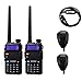 BaoFeng 2 Pack Uv-5Rtp Tri-Power 8/4/1W Two-Way Radio Transceiver (Uv-5R Upgraded Version with Tri-Power), Dual Band 136-174/400-520MHz True 8W High Power + 1 Programming Cable + 2 Remote Speakers