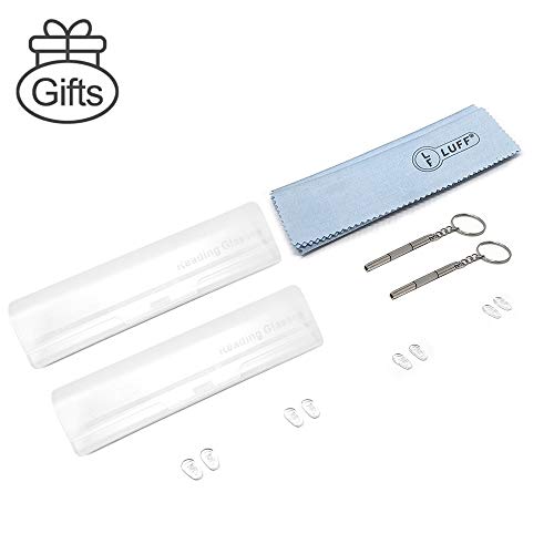 LUFF Premium Computer Reading Glasses Blue Light Blocking Diamond Cut Edge Design Spectacle Readers for Men(+2.5)