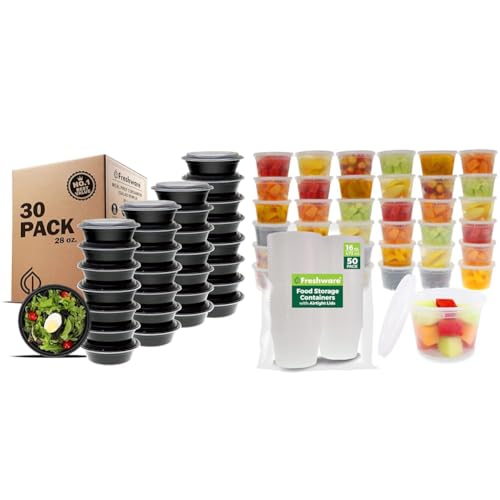 Freshware Meal Prep Bowl Containers 30 Pack with Lids + 50 Food Storage Contain…