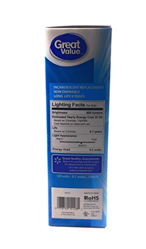 Great Value LED A19 Bulbs 5000K - Image 2
