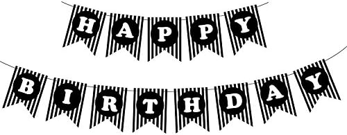 Amazon Com Black Happy Birthday Party Banner Flag Decorations