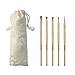 Makeup Eye Brush Set - 5 Pcs Bamboo Handle Soft Synthetic Eyeshadow Eyebrow Eyeliner Concelaer Blending Cosmetic Brushes