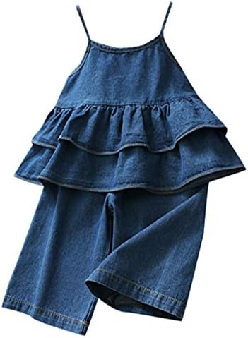 Yolaird キッズ ベビー服 女の子 デニム パンツ タンクトップ セットアップ 子供服 ノースリーブ トップス スカート 上下セット 幼児服 Tシャツ 肌着 セット 赤ちゃん服 小学生 女児 洋服 夏 出産祝い 通園 通学 可愛い 韓国風