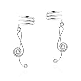 My Melody Treble Clef Music Note Sterling Silver Ear Cuff Earrings