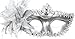 TAUT Women Venetian Pretty Party Evening Prom Masquerade Mask,Silver 7.5