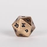 Legendary Gold Metal D20 Dice - Single 20 Sided RPG Dice