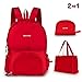 Lightweight Durable Backpack Foldable Tote Bag Camping Outdoor Hiking Daypack (Red)