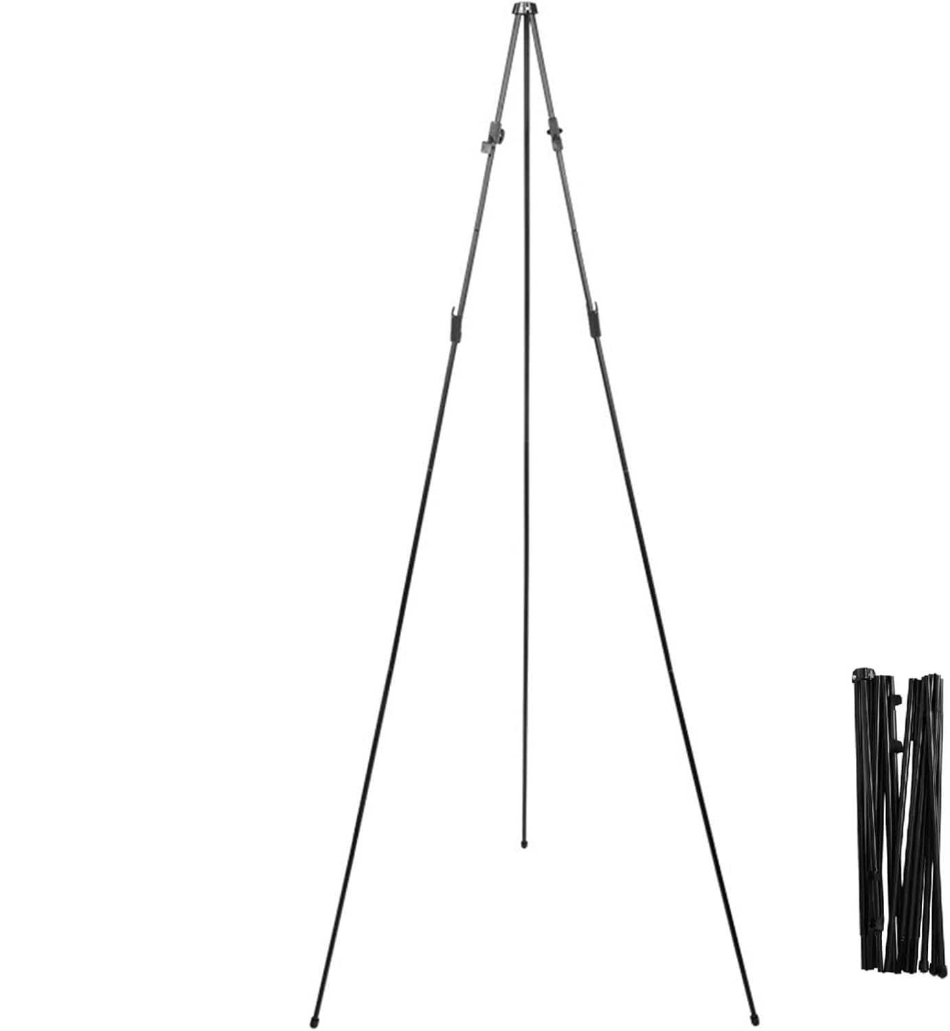 Display Easel Stand for Wedding Sign, Portable Folding Easel Floor Art Easel, Easy to Carry Tripod & Canvas Stand Art Easels for Display Painting Canvas, Wedding Signs, Presentations, Posters (Black)