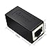 Dingsun RJ45 Coupler, Ethernet Extender for Cat7/Cat6/Cat5e/Cat5 Female to Female Ethernet Coupler Connector(1pack, Black)