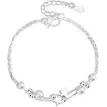 Amazon.com: RJFANG 925 Silver Double Layer Five pointed Star