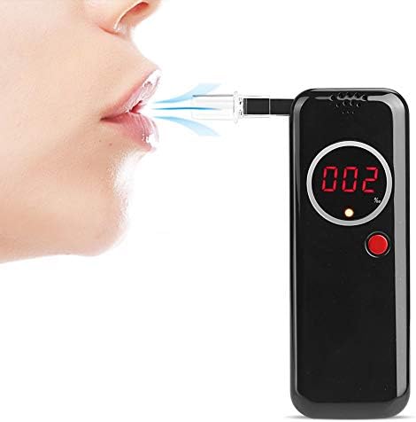 Vrlinking Breathalyzers-Digital Accuracy Breath Alcohol Tester Screen Display with 6 Mouthpieces Alcohol Concentration Test Meter Detector for Home Use,Black