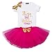 IBTOM CASTLE Baby Girl It's My 1st/2nd Birthday Cake Smash 3Pcs Shinny Sequin Bow Romper+Tutu Skirt+Headband+Leg Warmer Outfit Hot Pink(2 Years)(3pcs) One Size