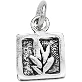 925 Sterling Silver Tiny Botanical Leaf Charm Pendant | Charm Only