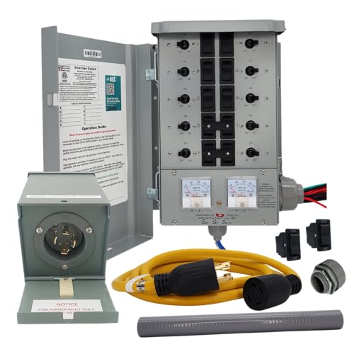 Connecticut Electric EmerGen Transfer Switch, 30 Amp 10-Circuit, 10 ft Cord, 7,…