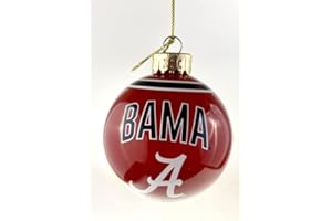 Alabama Crimson Tide Glass Ball Ornament – Limited Edition FOCO Glass Ball Ornament – Represent The NCAA and Show Your Team Spirit with Officially Licensed Football Holiday Fan Decorations