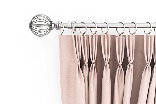 Sheffield Home, AMG, and Enchante Accessories, Ultra - Refined Cage Curtain Rod, 22 to 42-Inch, Brushed Nickel - Thumbnail 4