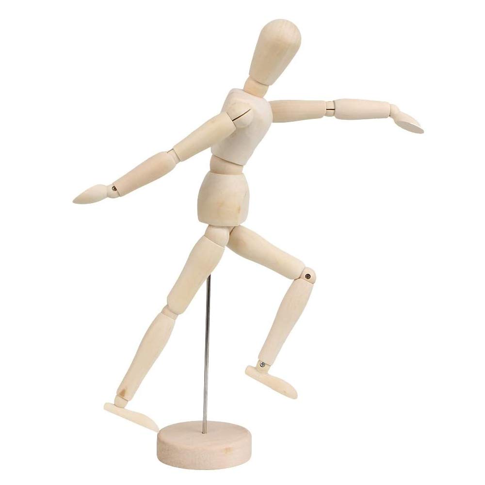 VOANZO 12" Artists Wooden Manikin Jointed Mannequin Perfect for Home Decoration/Drawing The Human Figure