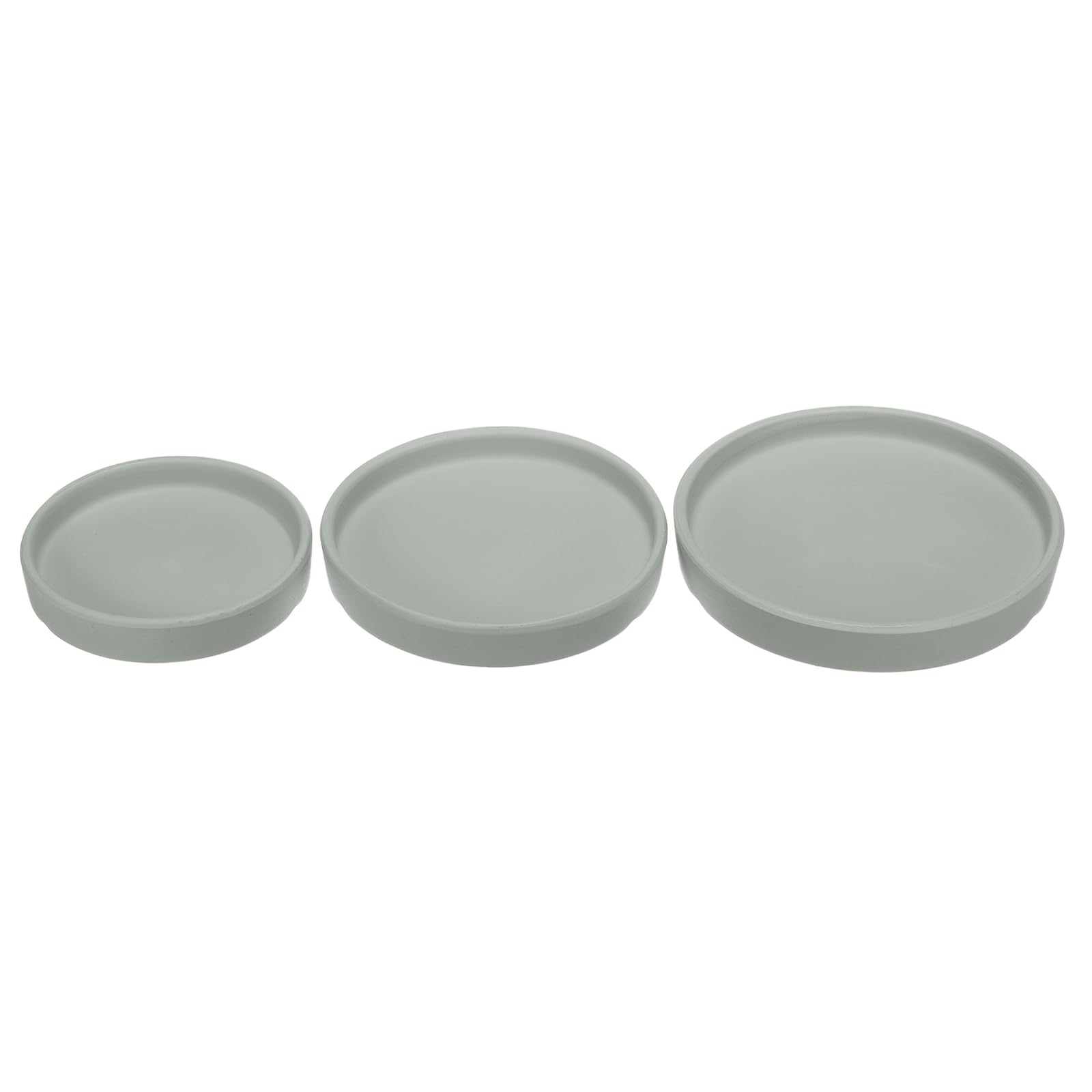 M METERXITY 3 Pack Planter Saucers - Ceramic Plant Tray Flower Pot Drip Trays Round Apply to Outdoor/Garden (4/5/6inch, Grey Blue)
