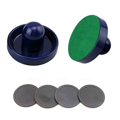 Goutoports Air Hockey Replacement Pucks & Slider Pusher Goalies for Game Tables, Equipment, Accessories (Deep Blue)