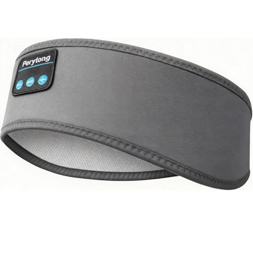 Perytong Sleep Headphones Wireless, Bluetooth Sports Headband Headphones with Ultra-Thin HD Stereo Speakers Perfect for Sleeping,Workout,Jogging,Yoga,Insomnia, Air Travel, Meditation (Blackwhite)