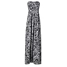 FashionMark Women's Skull Face Sheering Maxi ML (10-12) Black Skull