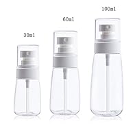 Layboo Airless Fine Mist Spray Bottles Refillable Travel Containers Water Mister Clear Plastic Atomizer for Cosmetic Makeup Skincare water (30ml+60ml+100ml, transparent)