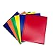 GIFTEXPRESS Pack of 6, Assorted Solid Color 3-Prong Poly Portfolio with 2 Pockets, Two Pocket Poly File Folder, 3 Hole Plastic Folder-Strong and Durable Plastic